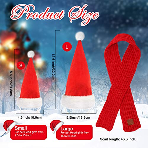 Rypet Dog Santa Hat and Scarf - Christmas Dog Costumes Pet Santa hat Christmas Dogs Scarf for Large Dogs - Image 2