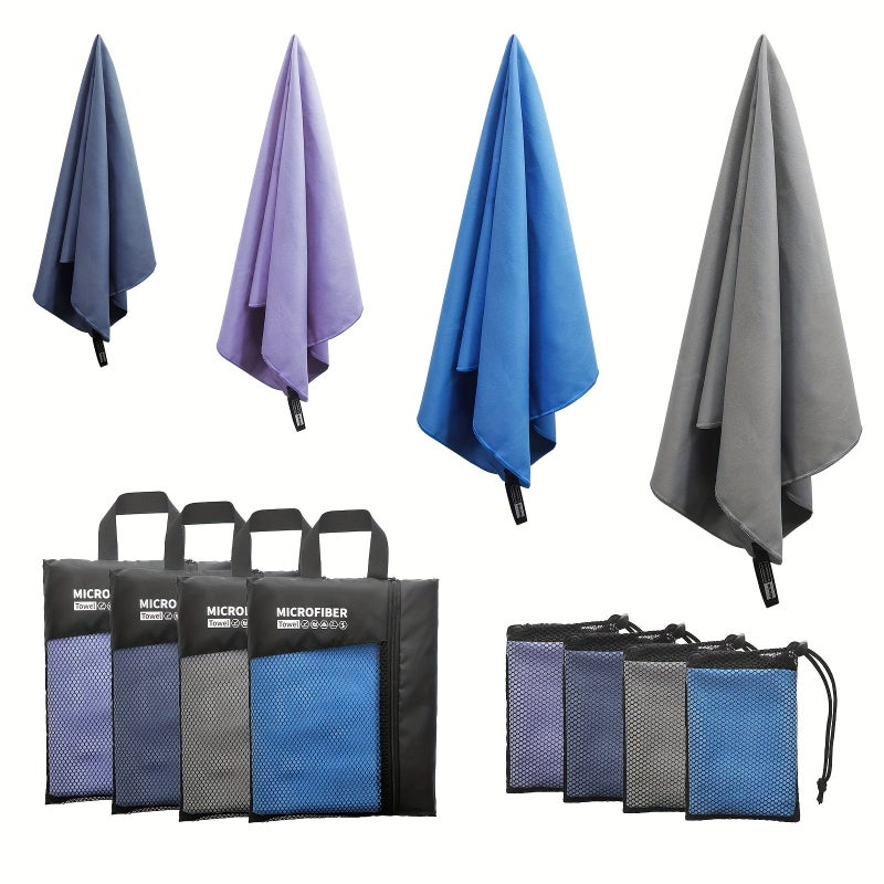 Blue S(48x81cm) Microfiber Towel: Quick Drying, Super Absorbent with Mesh Bag. Ideal for Camping, Gym, Beach, Yoga, Swimming & Travel. - Image 2