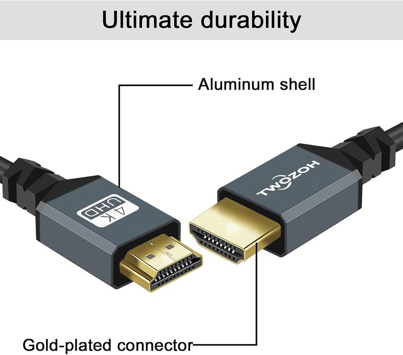توزوه كابل من نوع HDMI، يدعم توصيل الأجهزة بدقة 4K وتقنيات 3D و4K UHD و1080p وHDMI 2.0a و2.0b بسرعة 60 هرتز. - Image 4