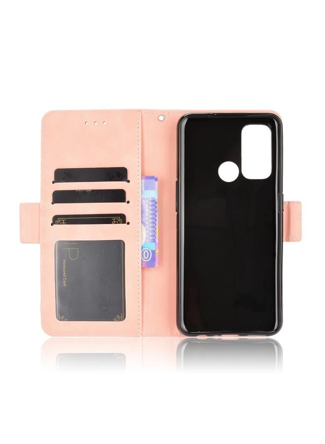 اس-توب جراب لهاتف OPPO Reno5 جراب جلدي أفقي قابل للطي بنمط جلد العجل مع حامل وفتحات للبطاقات وإطار للصور - Image 4