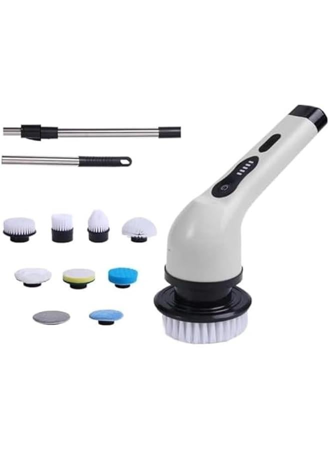 هوكور فرشاة تنظيف دوارة كهربائية مع 9 رؤوس فرشاة قابلة للاستبدال، فرشاة استحمام كهربائية لاسلكية للحمام والمطبخ والسيارة والأرضيات - Image 1