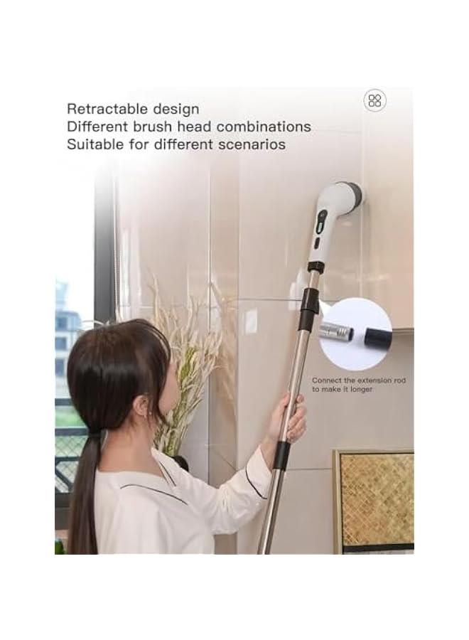 هوكور فرشاة تنظيف دوارة كهربائية مع 9 رؤوس فرشاة قابلة للاستبدال، فرشاة استحمام كهربائية لاسلكية للحمام والمطبخ والسيارة والأرضيات - Image 4