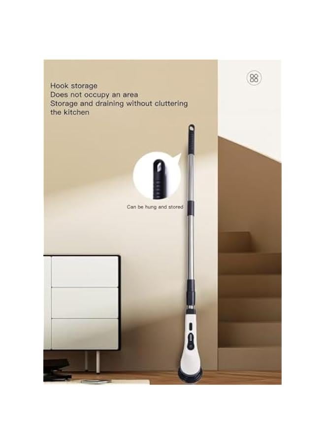 هوكور فرشاة تنظيف دوارة كهربائية مع 9 رؤوس فرشاة قابلة للاستبدال، فرشاة استحمام كهربائية لاسلكية للحمام والمطبخ والسيارة والأرضيات - Image 5