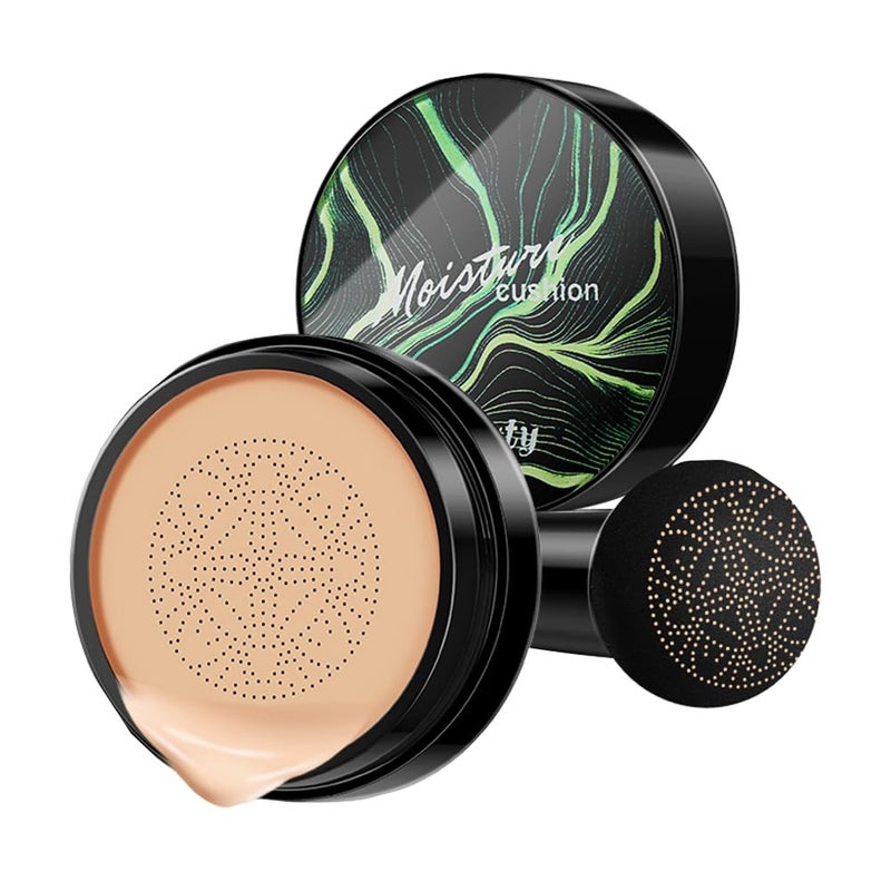 ASCOKA Mushroom Head Air Cushion CC Cream Foundation Moisturizing Concealer BB Cream Nude Long Lasting Matte CC Cream Makeup Liquid Foundation 2pcs Natural 
