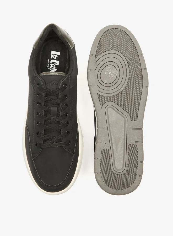 Lee Cooper Men's Textured Sneakers with Lace-Up Closure