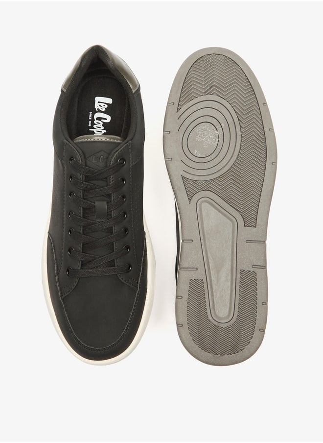 Lee Cooper Men's Textured Sneakers with Lace-Up Closure  - Image 4