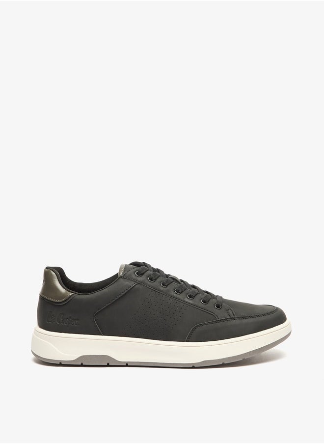 Lee Cooper Men's Textured Sneakers with Lace-Up Closure  - Image 3
