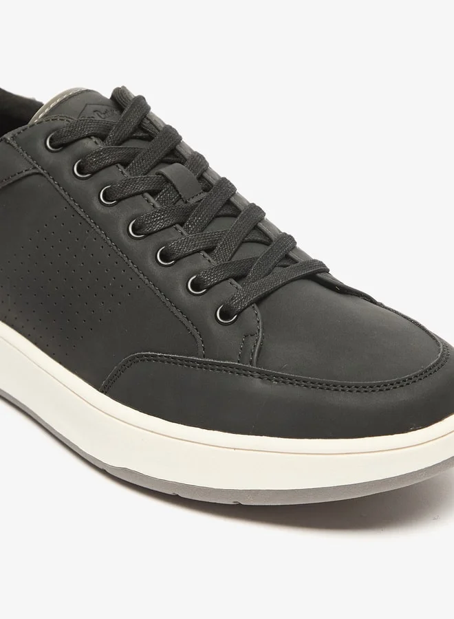 Lee Cooper Men's Textured Sneakers with Lace-Up Closure