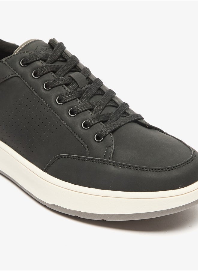 Lee Cooper Men's Textured Sneakers with Lace-Up Closure  - Image 5