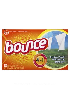 Bounce Outdoor Fresh Scented Fabric Softener Dryer Sheets, 15 Count  - Image 1