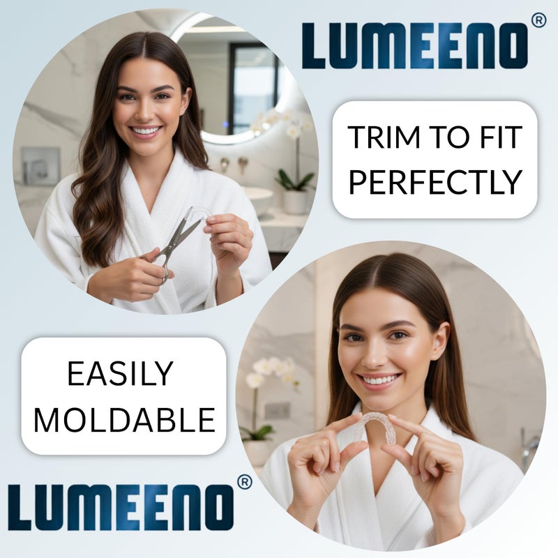 Lumeeno أطباق أسنان قابلة للتشكيل للتبييض - 4 قطع مع 2 علب - متوافقة مع جل تبييض الأسنان أوباليسنس - Image 5