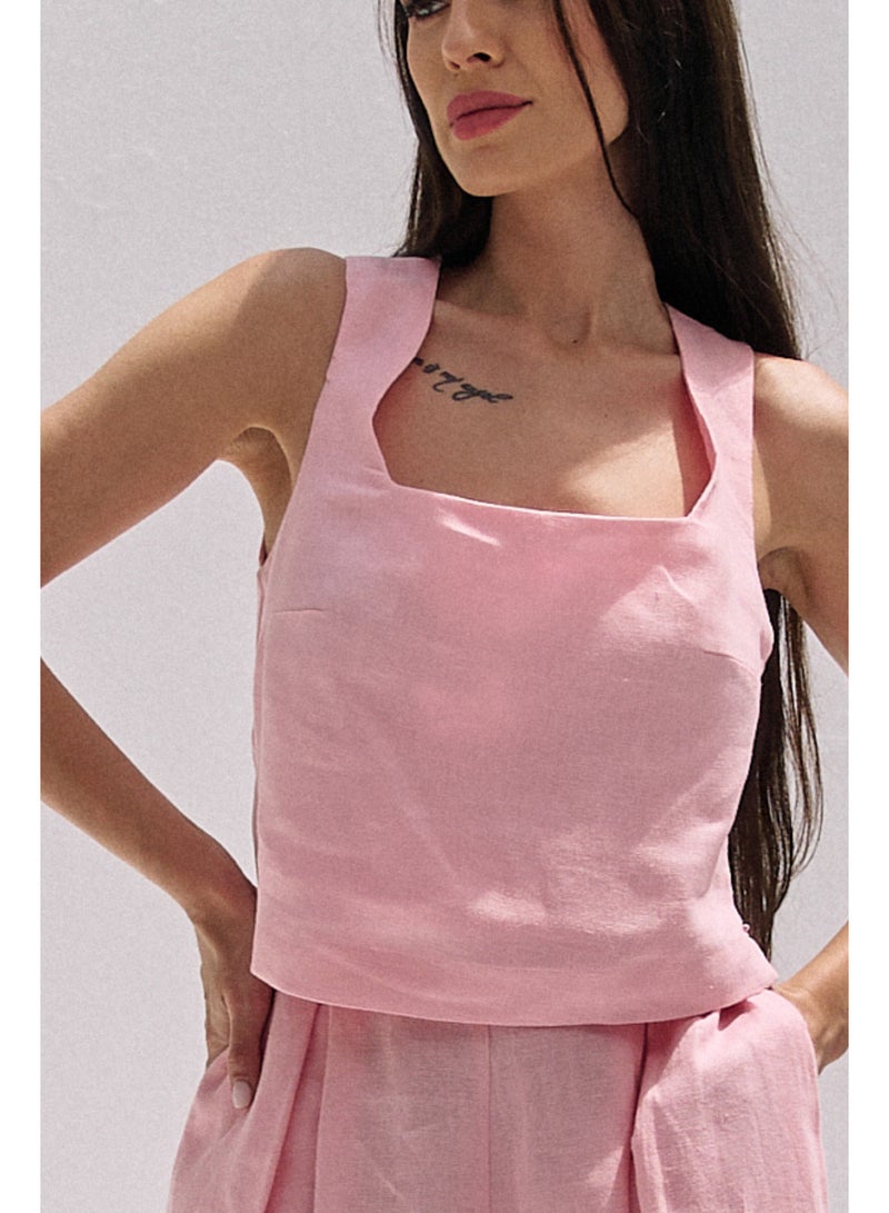 UMAY FASHION EVARA CROP TOP | ROSE SHADOW - Image 2