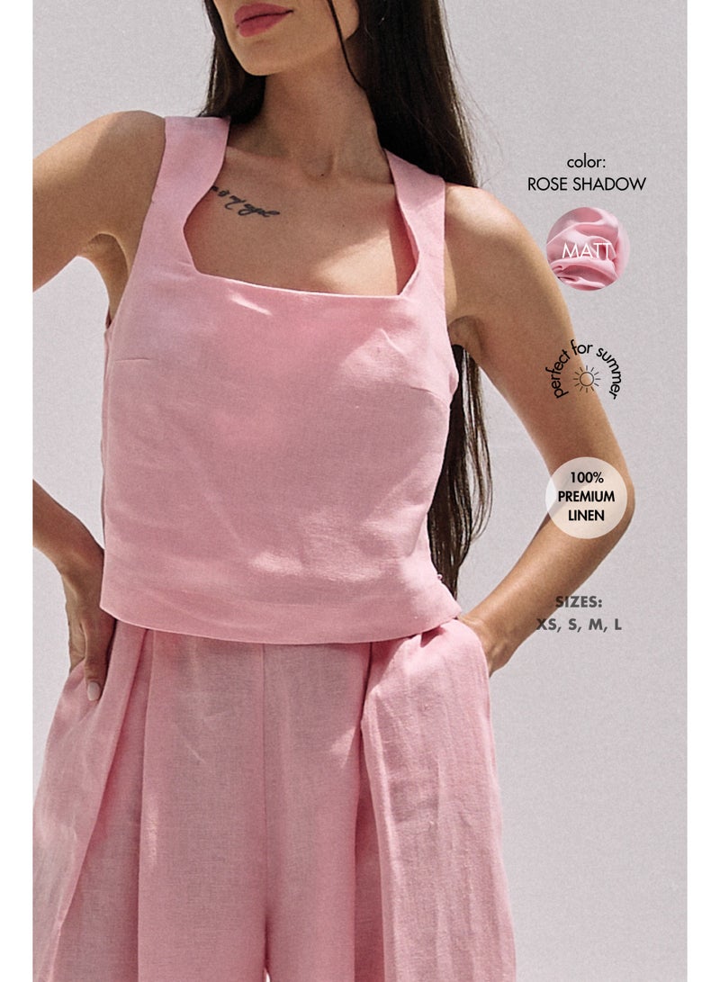 UMAY FASHION EVARA CROP TOP | ROSE SHADOW - Image 1