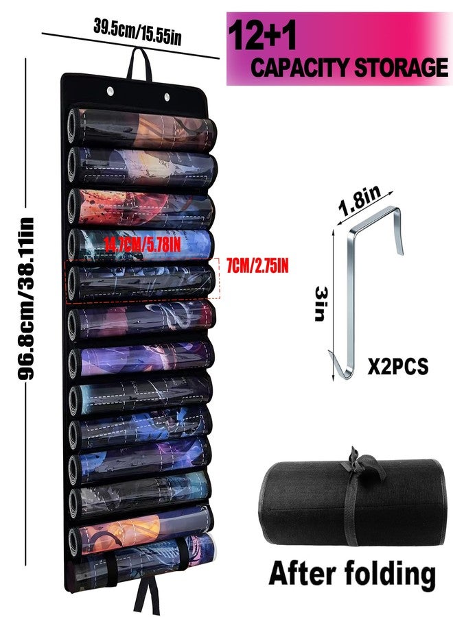 Viyohoh Playmat Holder, Playmat Tube Storage Bag for MTG with 2 Hooks, Fits 12+1 Game Mats & Tubes with Transparent Plastic Slots, Portable Organizer Case for TCG/CCG/RPG Mat (Black) - Image 2