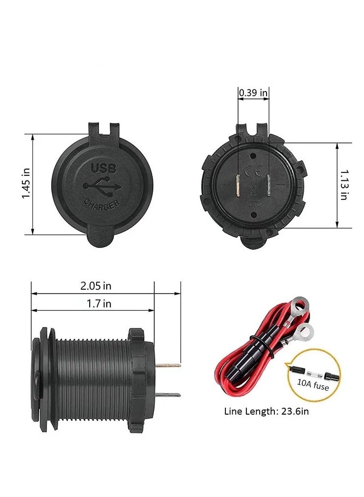 general 12-24V Touch Switch Car, Motorcycle Boat USB Charger with Dual QC3.0 Fast Charging for Vehicle Modification - Image 2