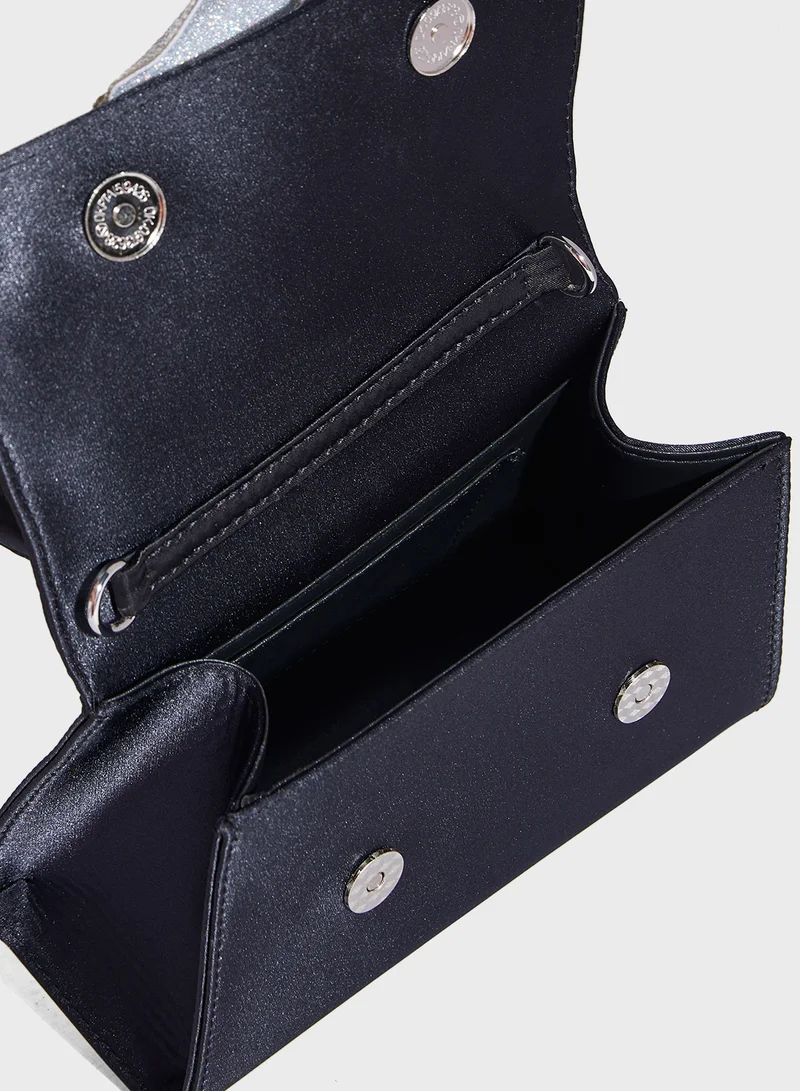 ايلا ليمتد اديشن Rhinestone Oversized Floral Satchel Bag