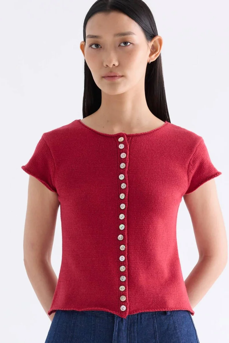 The Editor's Market Helyn Button-Down Knit Top