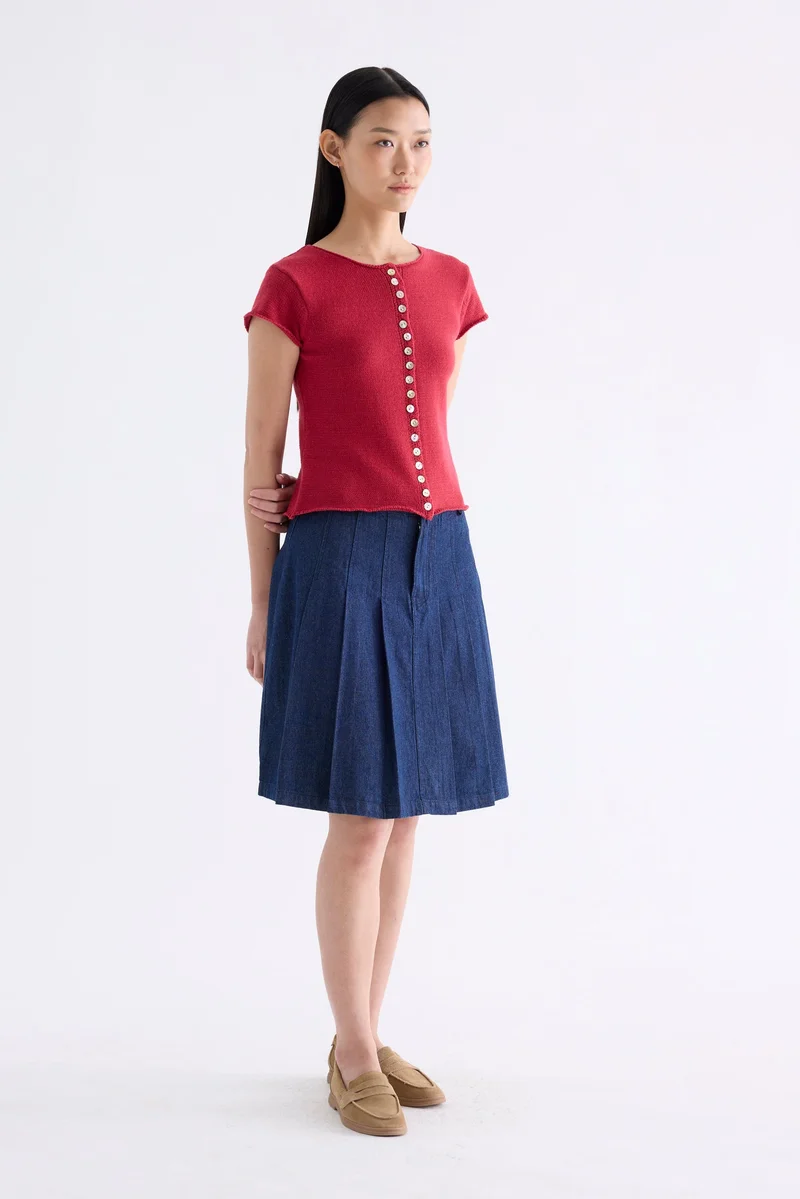 The Editor's Market Helyn Button-Down Knit Top