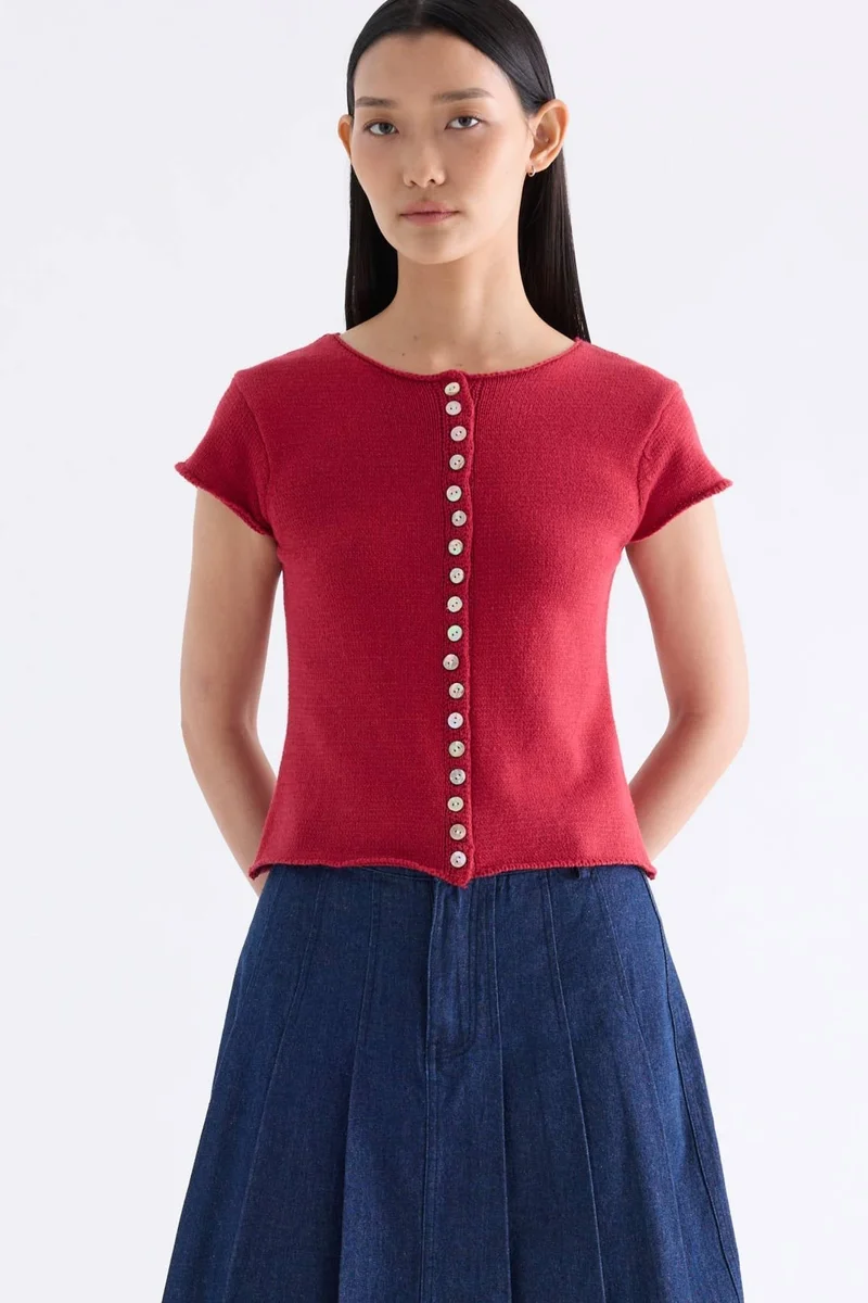 The Editor's Market Helyn Button-Down Knit Top