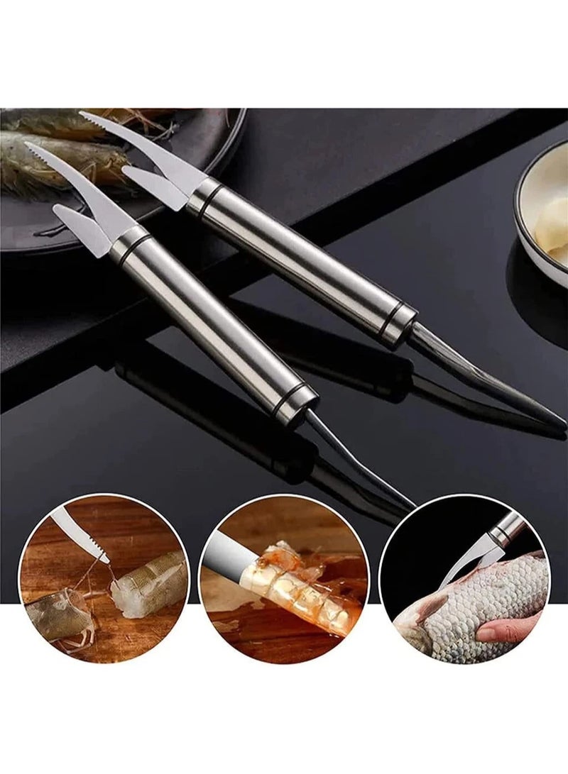 2PCS,5 in1 Shrimp Line Fish Maw Prawn Knife Peeler Multifunctional Kitchen Tools - Image 2