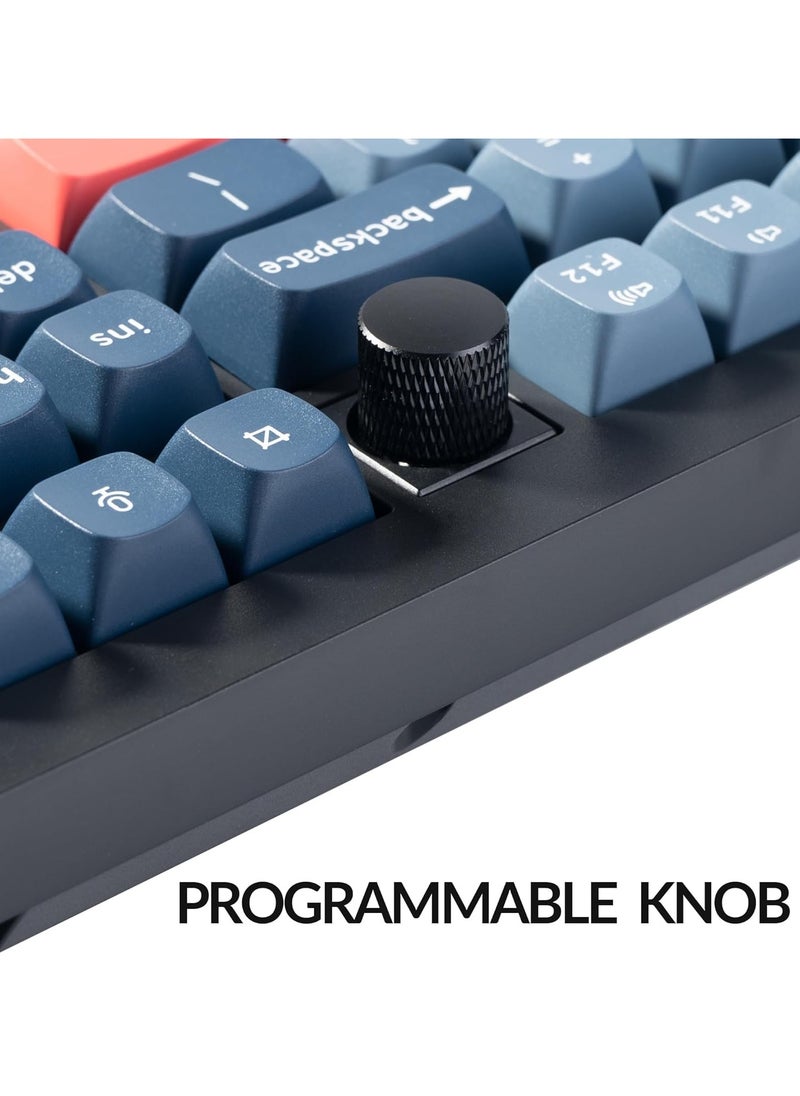 Keychron V6 Max Swappable RGB Backlight Red Switch Keyboard- Black - Knob Version