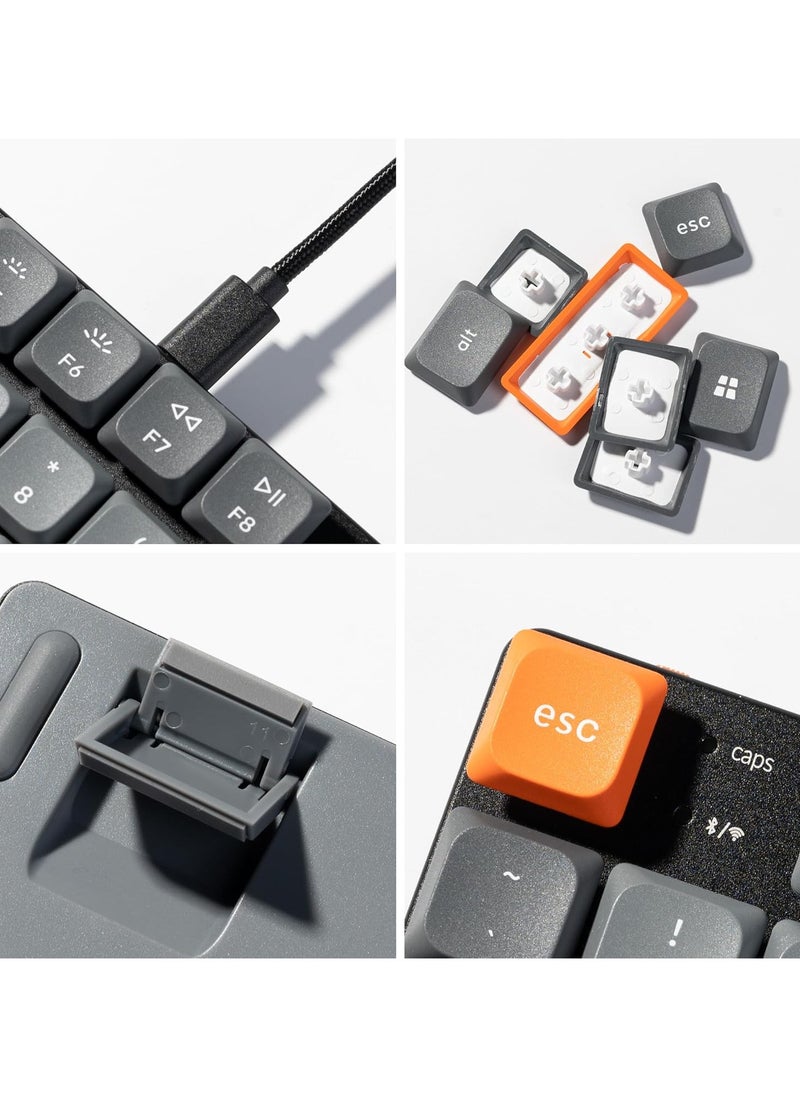 Keychron V6 Max Swappable RGB Backlight Red Switch Keyboard- Black - Knob Version