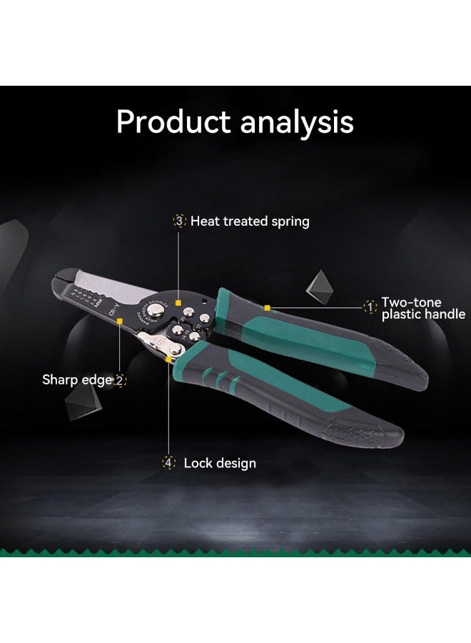 JZS Wire Stripper Cutting Plier Wire Cutter Plier Tool Multifunction Scissors,Straight Handle - Image 3