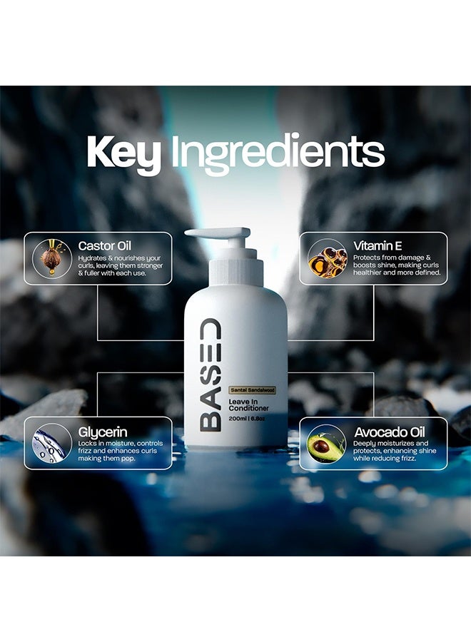 Based BASED BODYWORKS Leave-In Conditioner, Instant Frizz Control, Hydrates & Nourishes Hair, Premium Leave-In Conditioner For Men, Healthy Frizz-Free Hair In Minutes (6.8oz Pack of 1) - Image 2