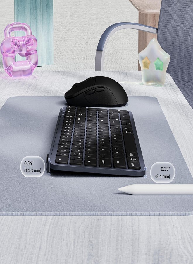 Keychron Ultra-Slim B2 Pro Bluetooth Keyboard, 2.4 GHz Wireless & Wired Lightweight 96% Layout, Programmable Launcher with Numeric Keypad Compatible for Mac Windows Linux - Space Gray - Image 3