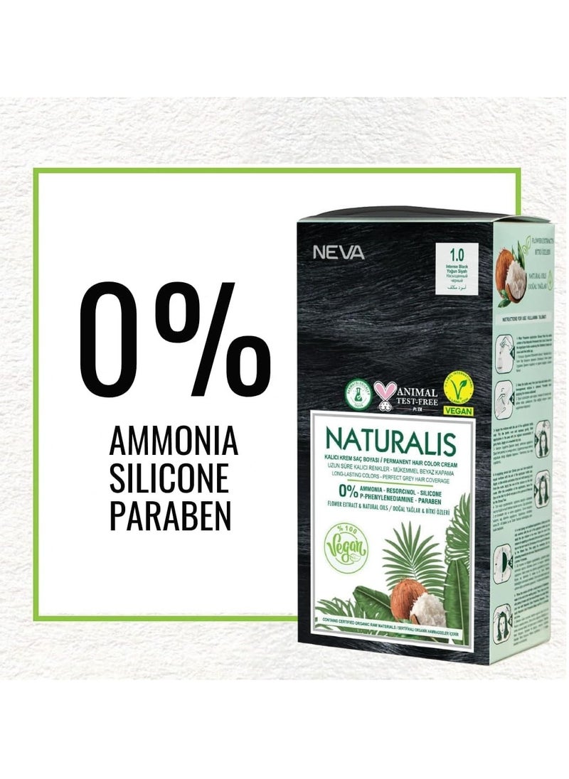 NEVA NEVA Naturalis Permanent Hair Color, Vegan,100% Gray Coverage, Organic, No Harmful Chemicals, Ammonia Free, Long-Lasting - INTENSE BLACK - 1.0  - Image 5
