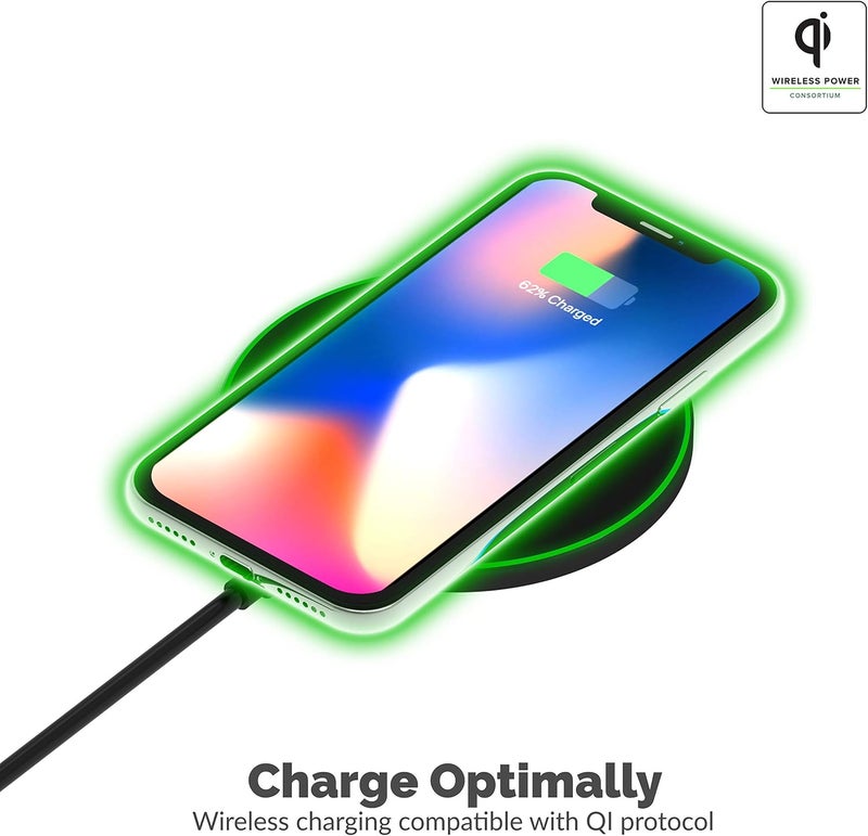 SABRENT 10W qi Wireless Fast Charger Charging Pad Universally Compatible with All qi Enabled Phones AC Adapter Not Included Black WLQIFC - Image 3