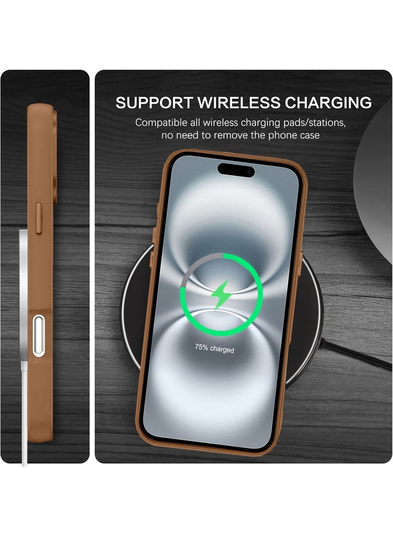 Techie غطاء خلفي فاخر مزخرف بالألماس والخرز الزخرفي لجهاز آبل آيفون 16 بلس - بني - Image 4