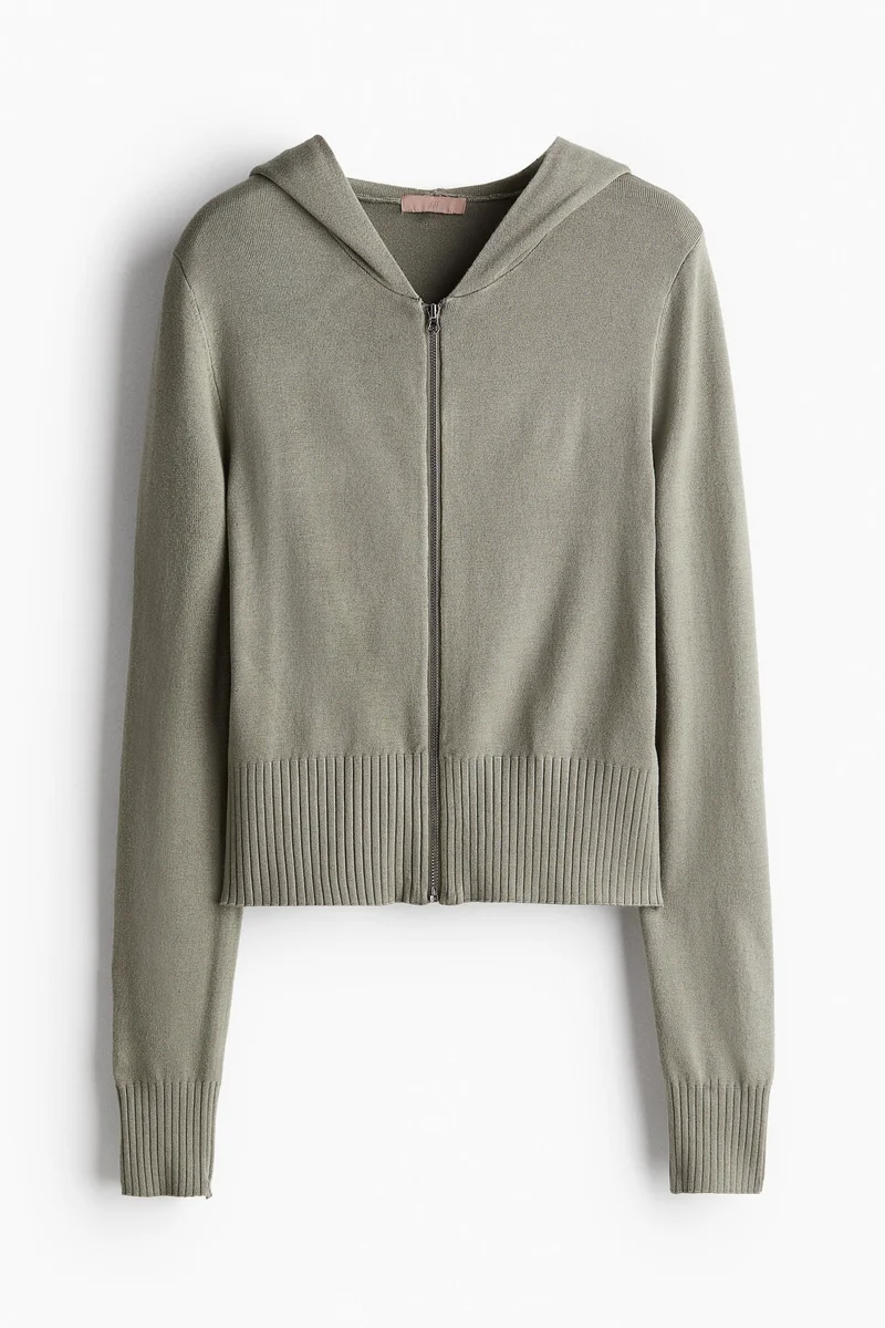 H&M Fine-Knit Zip-Through Hoodie