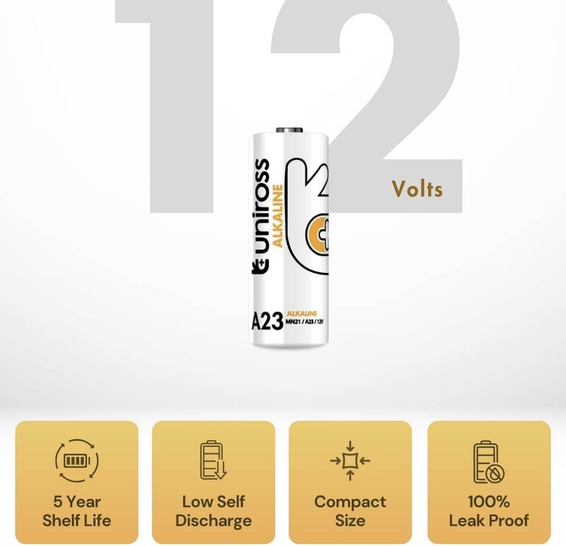 Uniross A23 Alkaline Battery Pack of 5 - 12V - Image 1