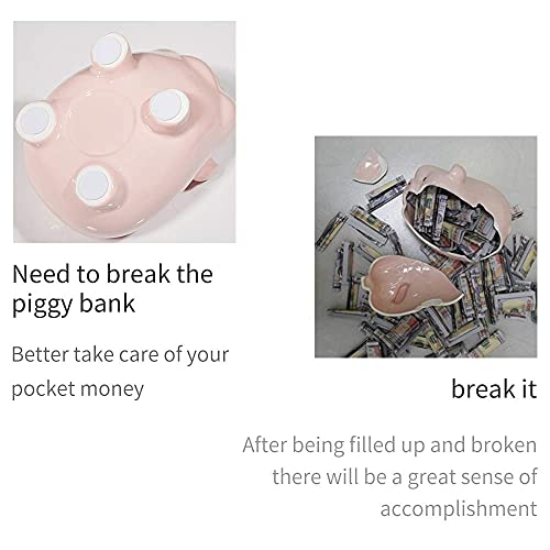 PIG WORLD Ceramic Pig Piggy Bank for Adults Must Break to Open,Girls Coin Bank for Boys,Money Box for Cash Gift,Tip Money Jar,Alcancias De Dinero para Adultos Niños,Cash Saving,Modern Home Decor Living Room - Image 4