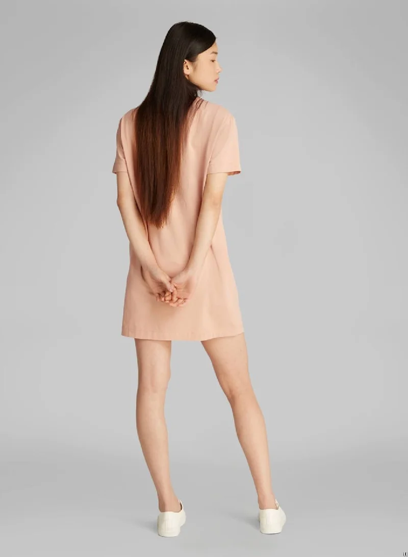 Calvin Klein Jeans Peach Cotton T-Shirt Dress