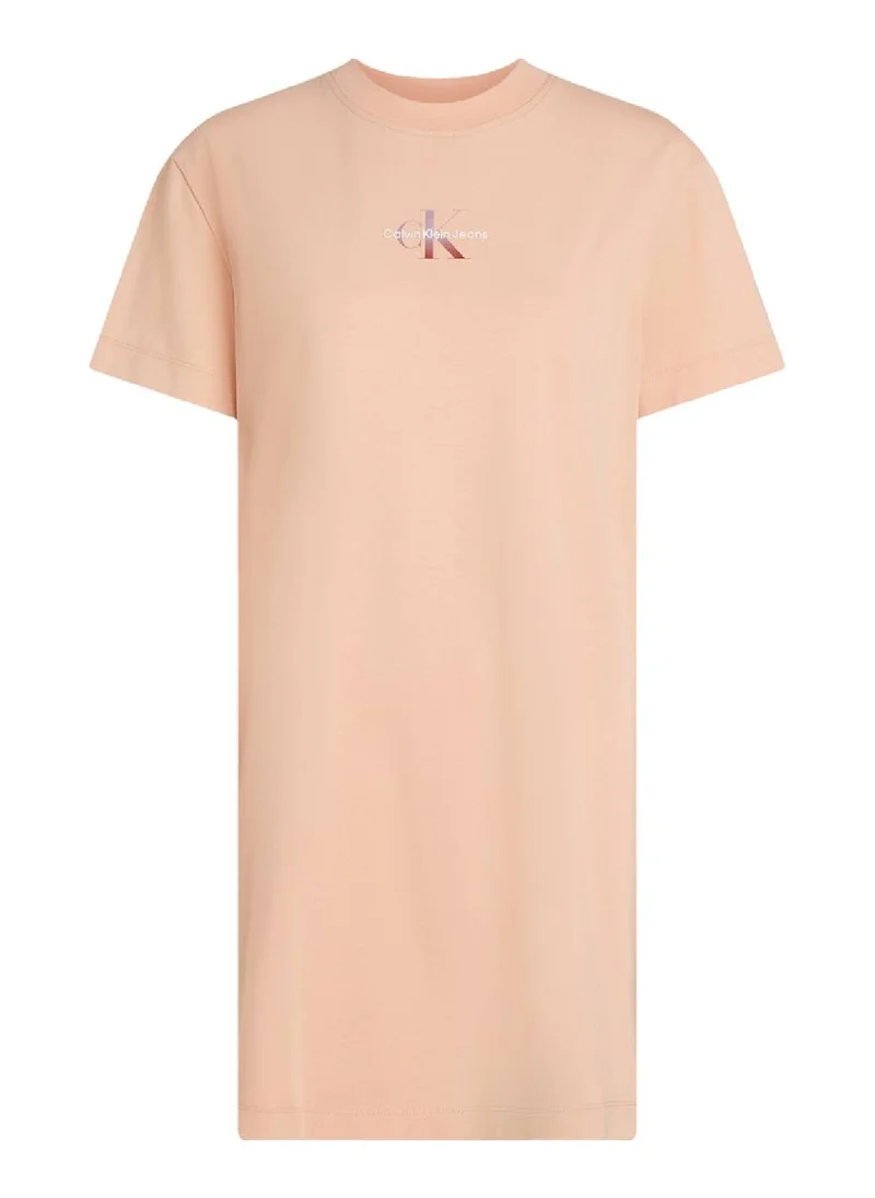 Calvin Klein Jeans Women's Monogram T-Shirt Dress - Cotton, Pink