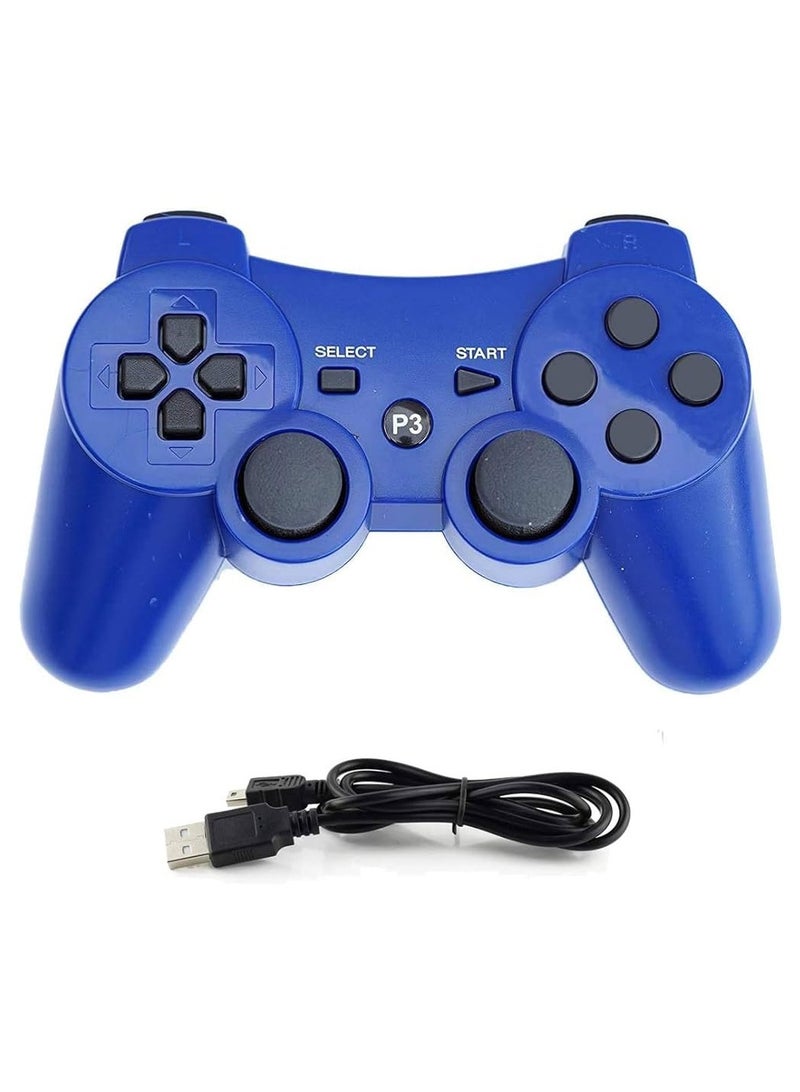 Wireless controller for PlayStation 3 gaming device + charging cable blue color - Image 1