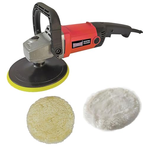 Inditrust Dumdaar 1500W Car Polisher Machine | 180mm | Variable 6-Speed 600-2800 RPM | 100% Copper Winding | D-Handle | Includes Wool Pad + Backing Pad - Image 1