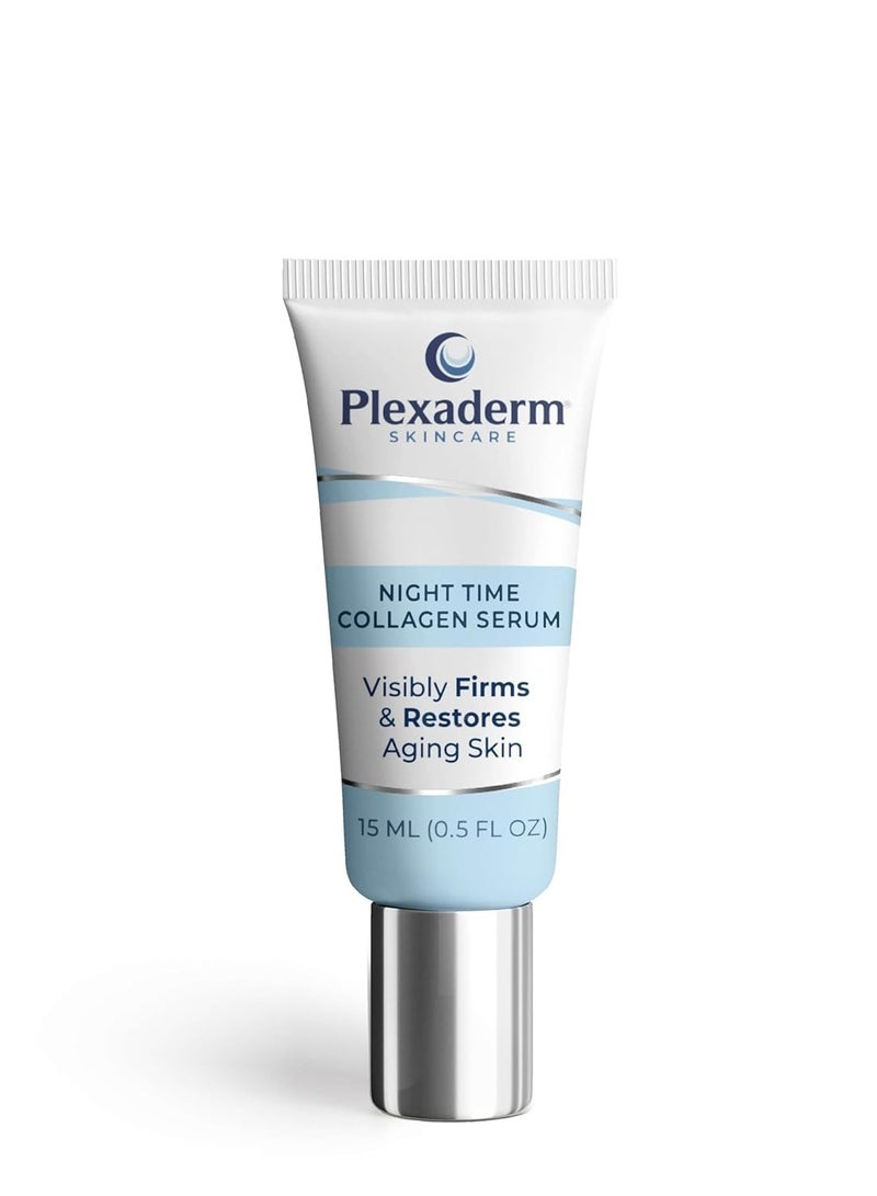 Plexaderm Plexaderm 15 mL Night Time Collagen Serum for Firmer, Fuller, more Youthful Looking Skin, Anti-Aging Collagen & Peptide Serum for Women & Men, Paraben-Free, Developed in the USA