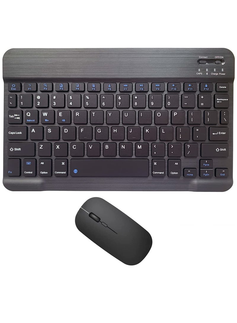 Rechargeable Bluetooth Keyboard and Mouse Combo Ultra-Slim Portable Compact Wireless Mouse Keyboard Set for Android Windows Tablet Cell Phone iPhone iPad Pro Air Mini, iPad OS/iOS 13 and above (Black) - Image 1