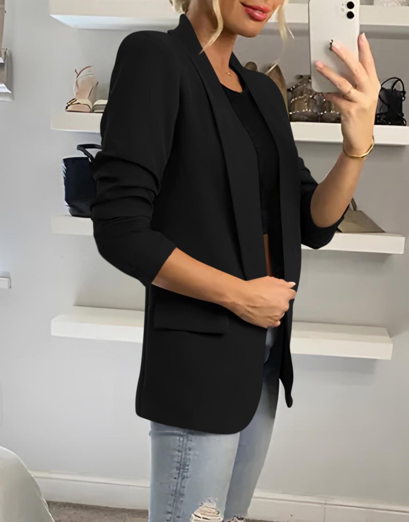 KIRUNDO Womens Blazer 2026 Spring Fall Bussiness Casual Long Sleeve Open Front Work Office Dressy Suit Jackets with Pockets(Black, Large) - Image 5