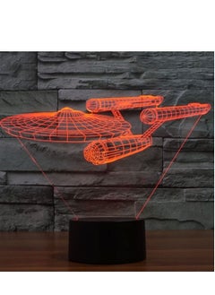 Star Trek Battleship Style USB Charging 7/16 Colour Discoloration Originative Visual Stereo Lamp 3D Touch Switch Control LED Sluttish Desk Lamp Multicolor Night Light