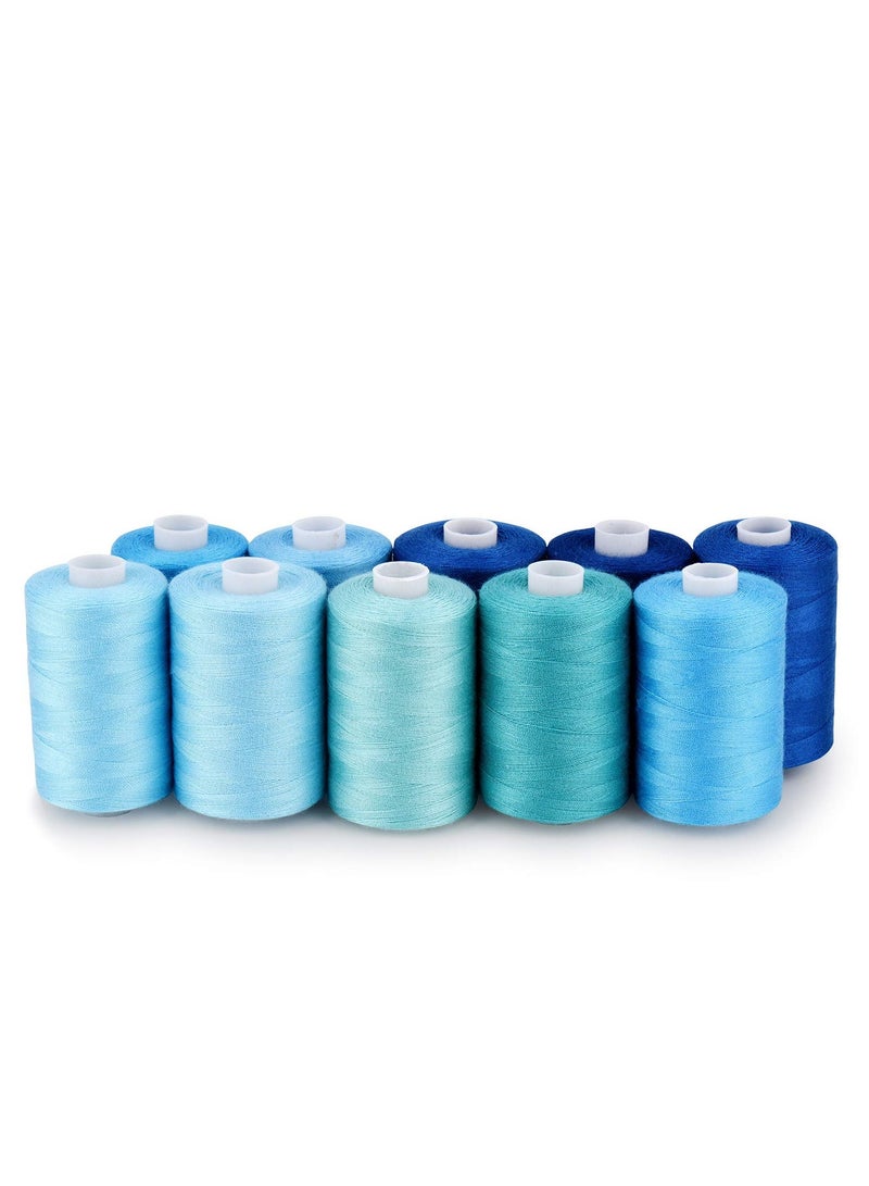 SOLARAE Sewing Thread 10 Colors, 1000 Yards Per Spool 40S/2 Polyester 10 Color Sets Options for Sewing Machine,Embroidery Machine,Hand Sewing (10 Blue Colors) - Image 2