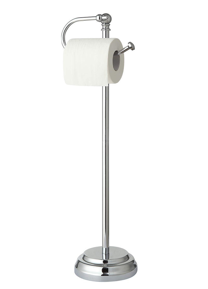 SunnyPoint Classic Bathroom Free Standing Toilet Tissue Paper Roll Holder Stand - Image 1