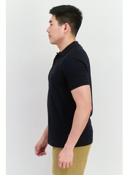 French Connection Men Regular Fit Brand Logo Short Sleeves Polo Shirt, Black  - Image 2