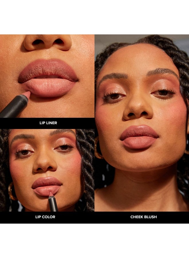 NUDESTIX Intense Matte Lip + Cheek Pencil Lipstick + Lip Liner + Cheek Blush Tint Multi Use Makeup For Long Lasting Color Smooth Coverage Shade: Sunkissed Pink - Image 4