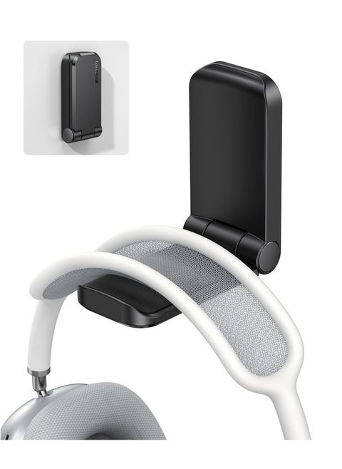 Headphone Stand Magnetic Foldable Headset Holder with Strong Adhesive Headset Stand Holder Clip Under Desk Compatible with AirPods Max Sennheiser Beats Bose AKG JBL HyperX and More