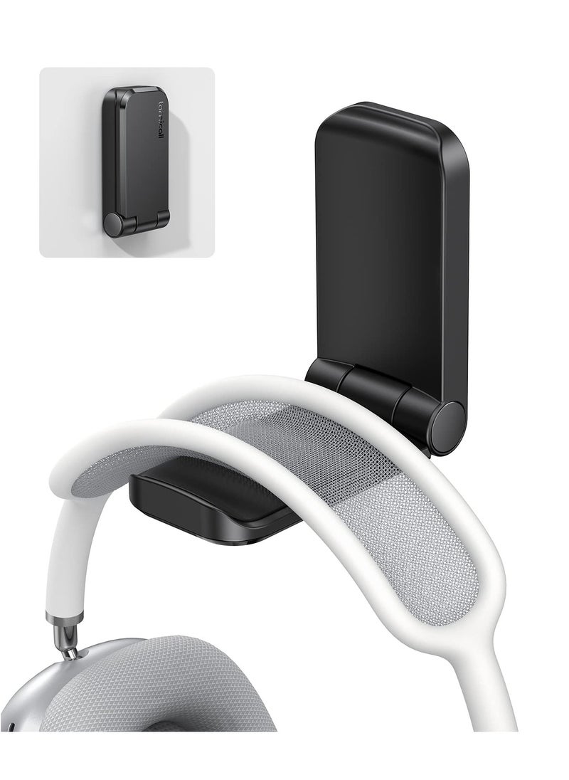 Headphone Stand Magnetic Foldable Headset Holder with Strong Adhesive Headset Stand Holder Clip Under Desk Compatible with AirPods Max Sennheiser Beats Bose AKG JBL HyperX and More