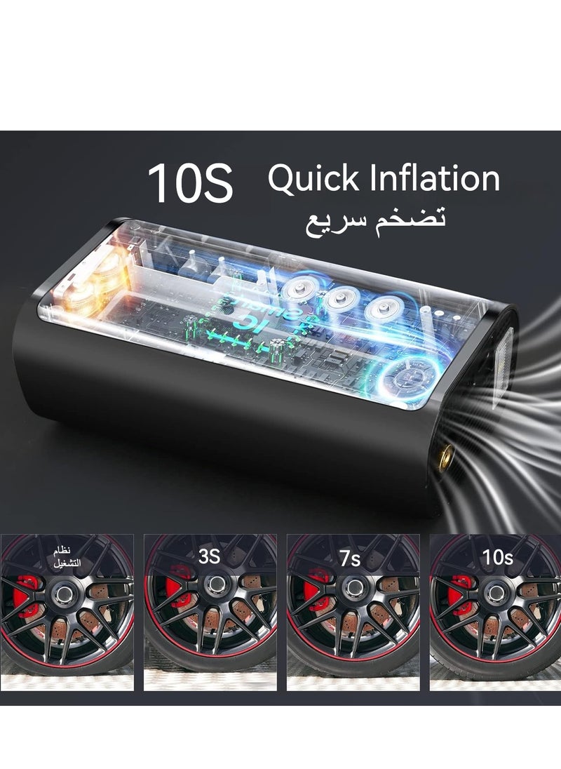 Generic - Huake Portable Inflatable Air Pump,Tire Inflator Electric Air Pump, 150 PSI Tyre Pressure Detection with LED Light,Fast Power Bank , Auto Stop Electric Pump for Car, Bike, Ball - Image 1